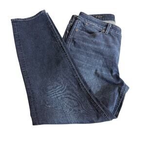 Talbots jeans Flawless 5 pocket slim ankle blue stretch denim whiskering Sz 8